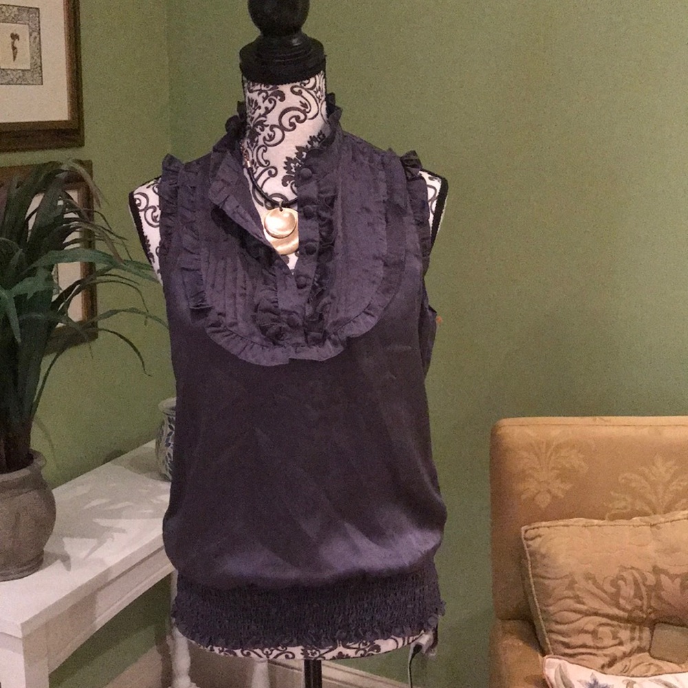 Satin ruffle top